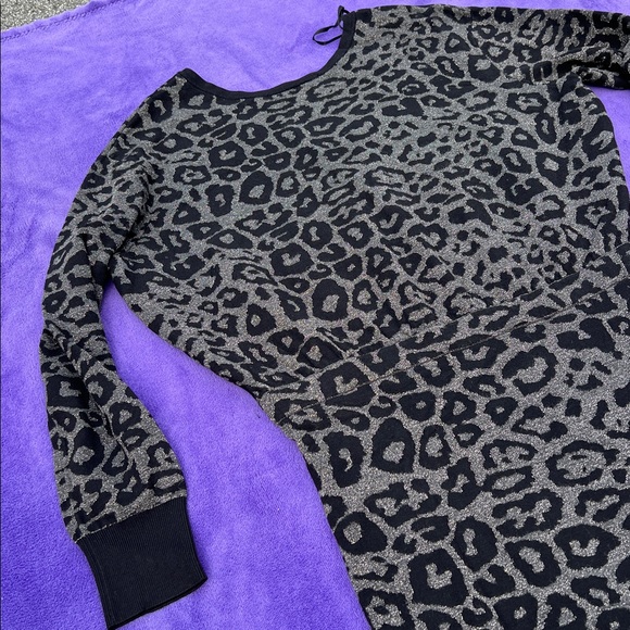 All Saints Black and Gray Animal Print Dress with silver shine - Picture 4 of 17